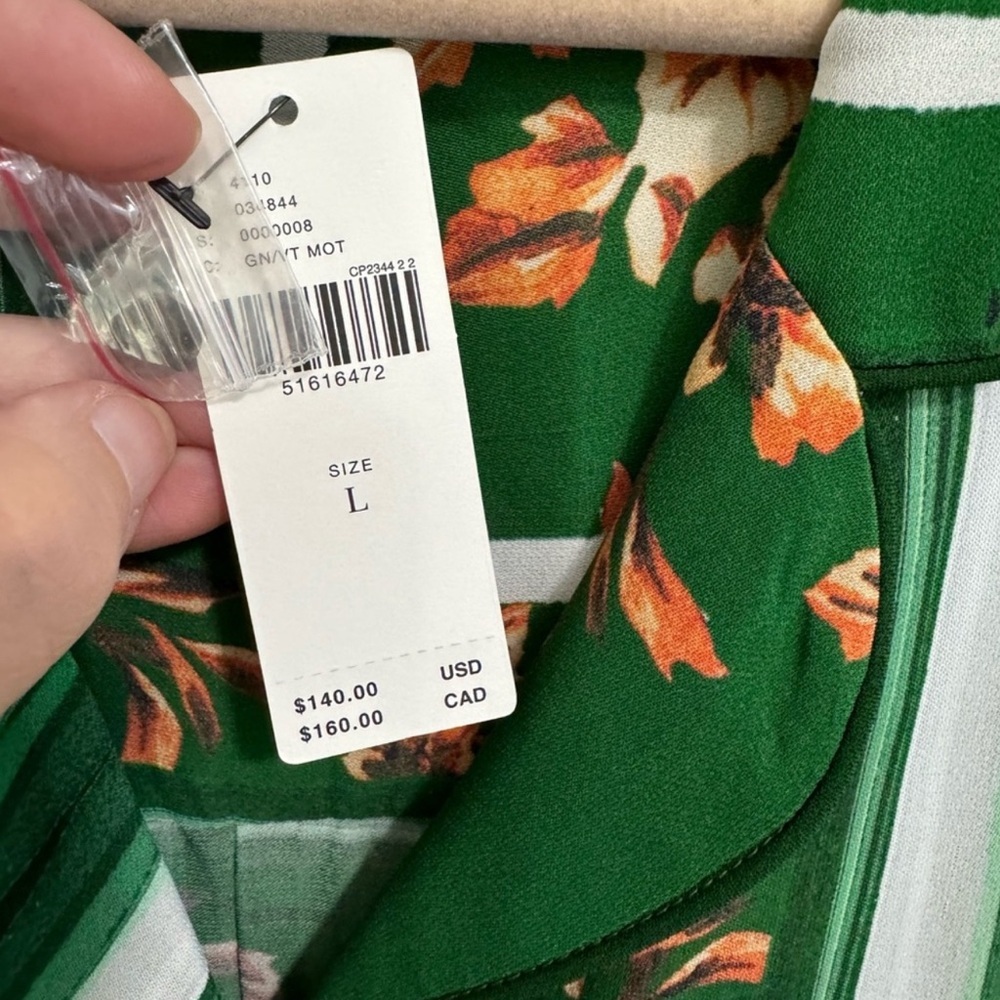 Anthropologie Green Floral Blouse NWT - Picture 5 of 7